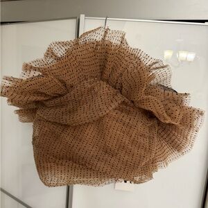 Zara Tan and Black Polka Dot top.